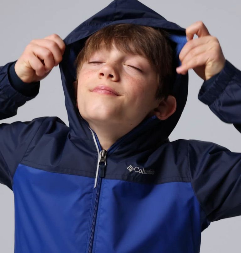 Boys' Rain-Zilla II Jacket, Color: Collegiate Navy, Mountain Blue