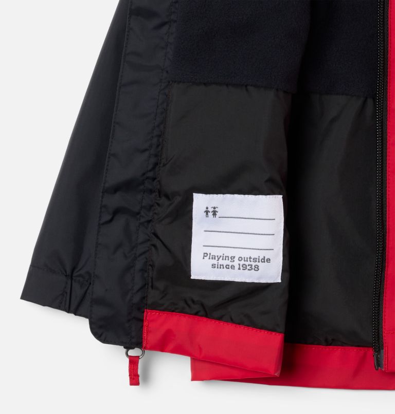 Boys' Toddler Rain-Zilla II Jacket, Color: Black, Mountain Red, image 3