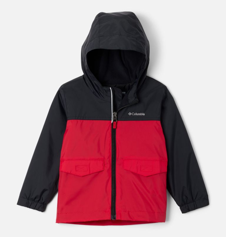 Boys' Toddler Rain-Zilla II Jacket, Color: Black, Mountain Red, image 1