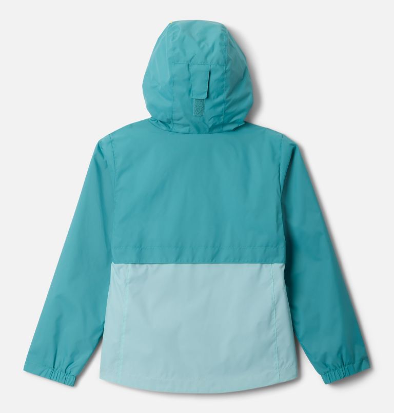 Girls' Rain-Zilla II Jacket, Color: Teal, Spray, image 2