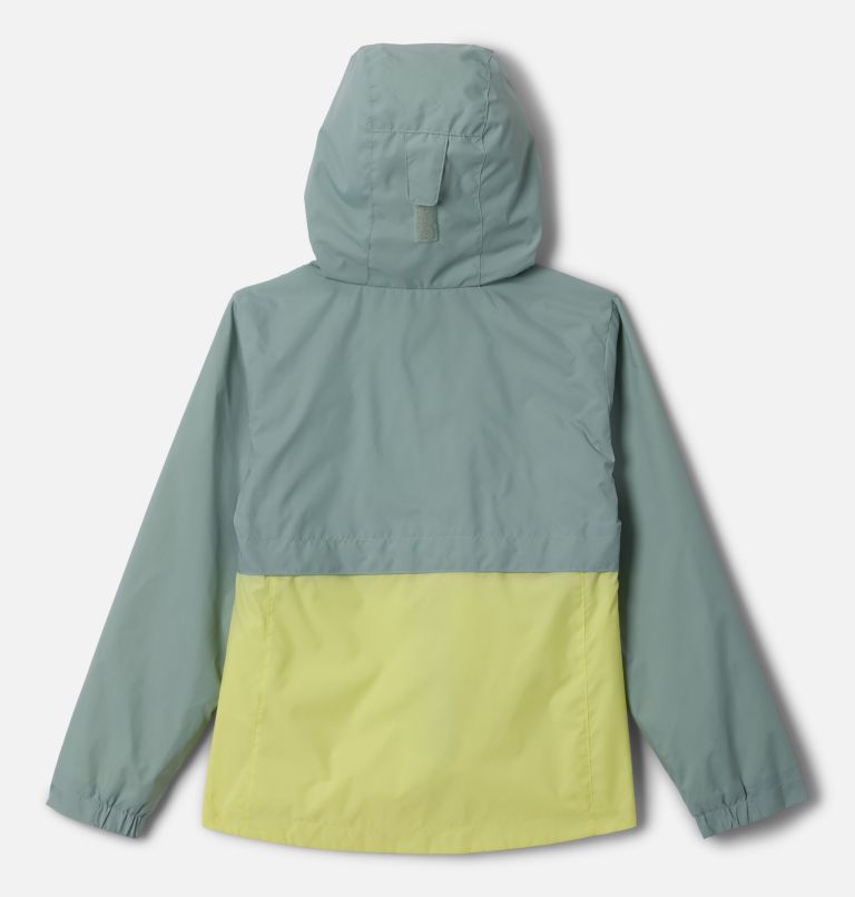 Girls' Rain-Zilla II Jacket, Color: Crushed Blue, Neon Light, image 2