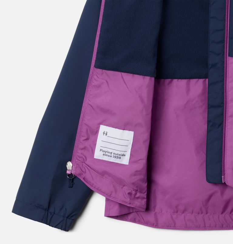 Girls' Rain-Zilla II Jacket, Color: Collegiate Navy, Razzle, image 3