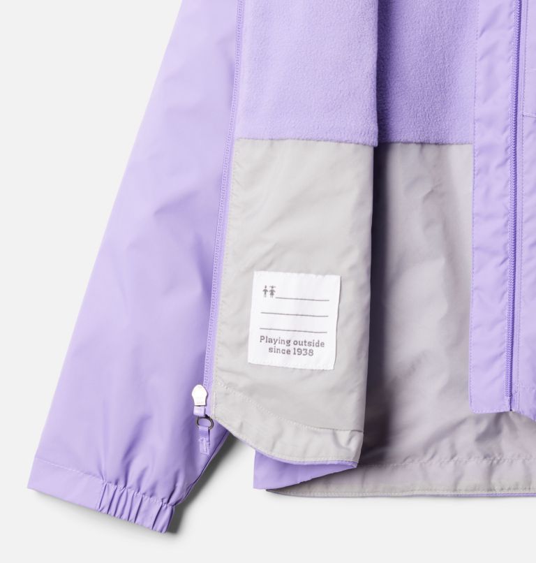 Girls' Rain-Zilla II Jacket, Color: Paisley Purple, image 3