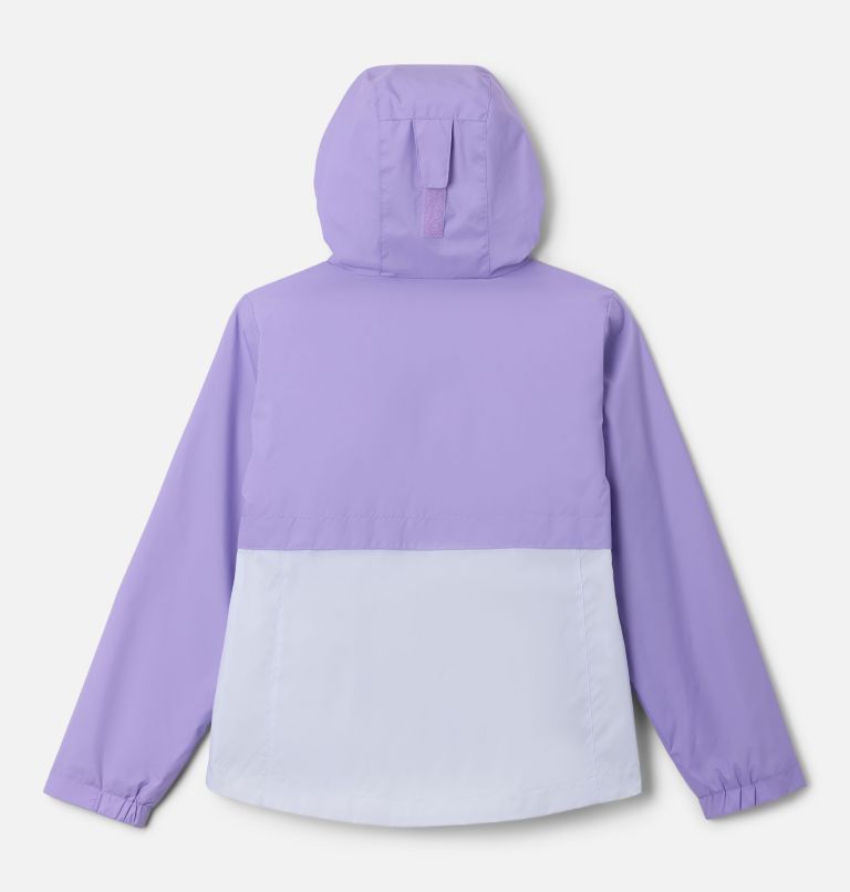 Girls' Rain-Zilla II Jacket, Color: Paisley Purple, Snowdrift, image 2