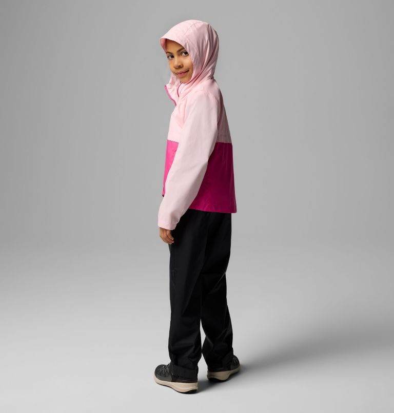 Girls' Rain-Zilla II Jacket, Color: Satin Pink, Pink Ice, image 3