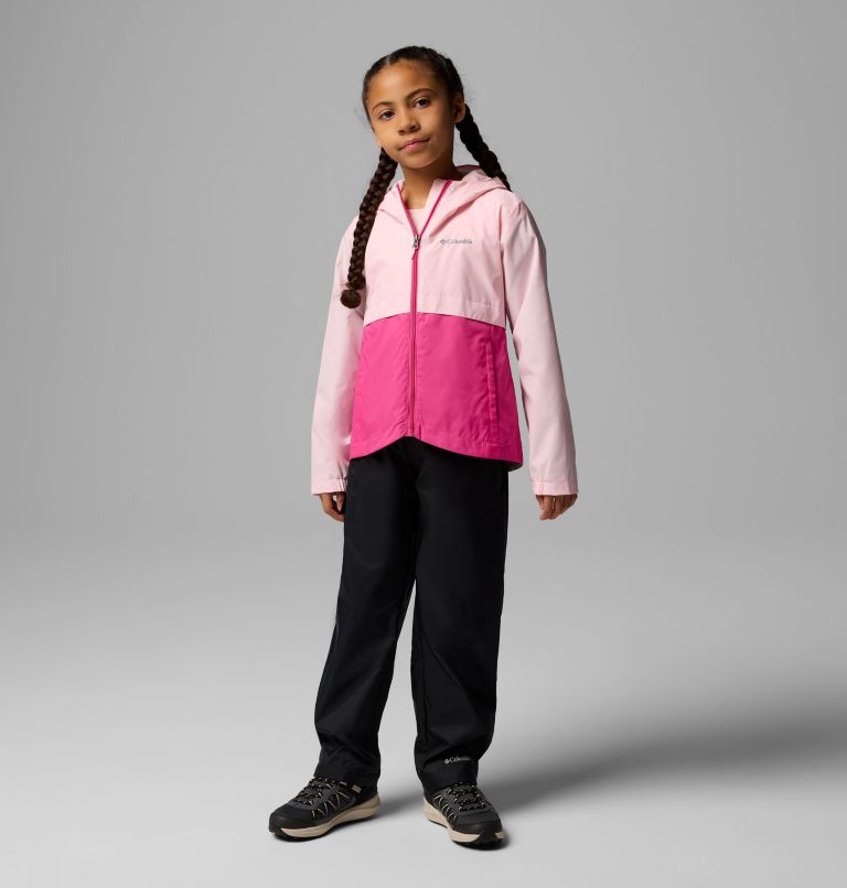 Girls' Rain-Zilla II Jacket, Color: Satin Pink, Pink Ice, image 1