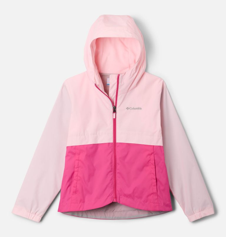 Girls' Rain-Zilla II Jacket, Color: Satin Pink, Pink Ice, image 1