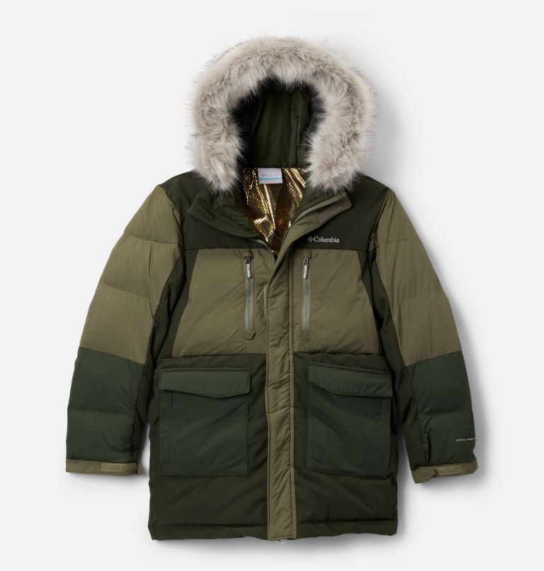 Boys' Marquam Peak Fusion II Parka, Color: Greenscape, Stone Green, image 1