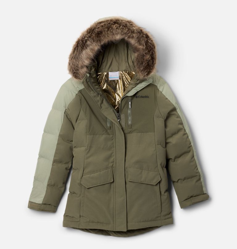 Girls' Marquam Peak Fusion III Parka, Color: Stone Green, Safari, image 1