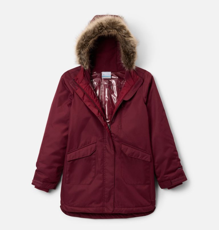 Girls' Suttle Mountain II Long Insulated Jacket, Color: Rich Wine, image 1