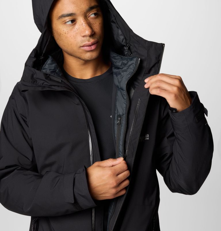 Columbia Men's L sale Interchange Hooded Jacket in Charcoal Gray/Black $270