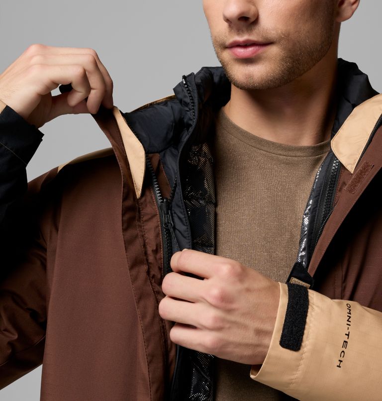 Men's Point Park 3-In-1 Waterproof Insulated Jacket, Color: Tobacco, Canoe, Black, image 8