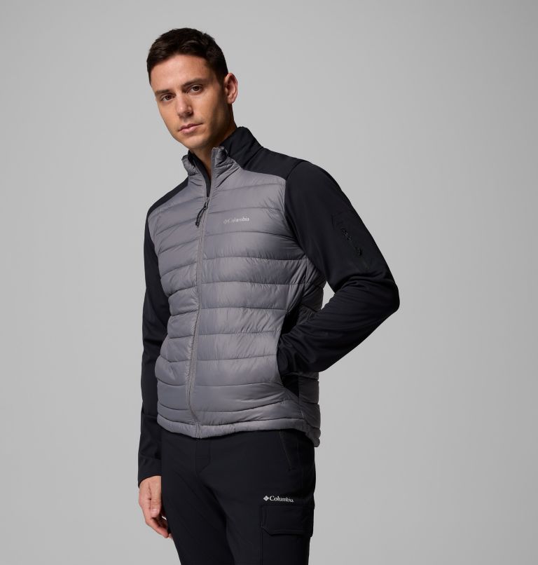 Men's Columbia Tech Insulated Hiking Softshell Jacket, Color: City Grey, Black, image 4