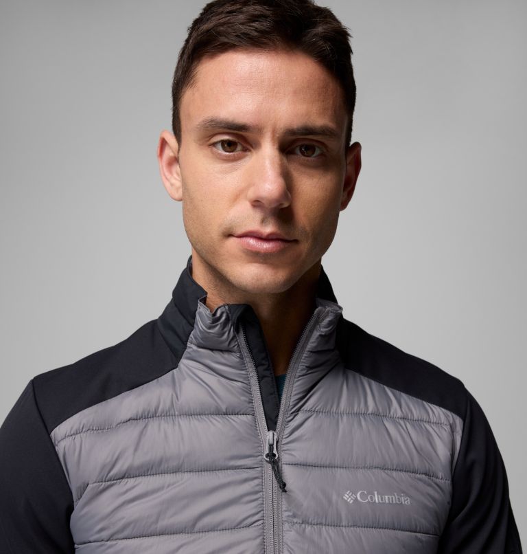 Men's Columbia Tech Insulated Hiking Softshell Jacket, Color: City Grey, Black, image 5