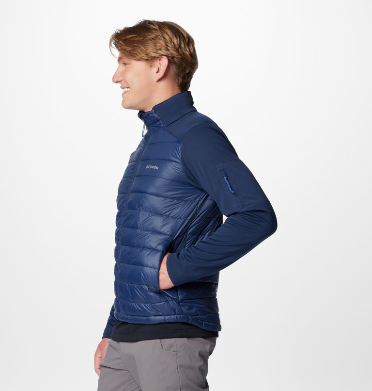 Men's Columbia Tech Insulated Hiking Softshell Jacket, Color: Collegiate Navy, image 4
