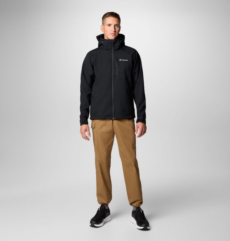 Men’s Cascade Ridge III Softshell Hiking Jacket, Color: Black, image 3