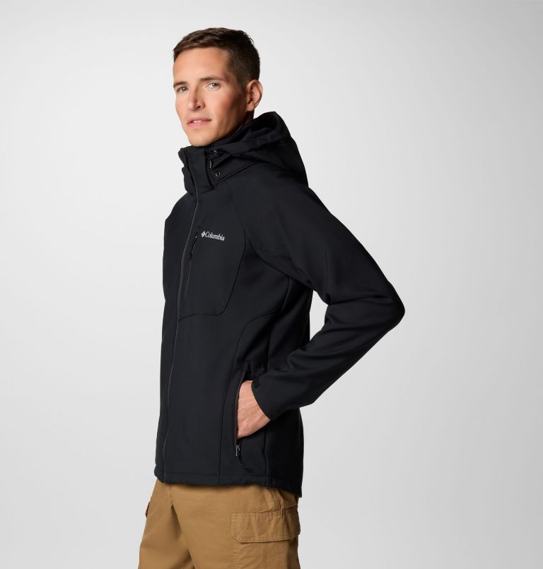 Men’s Cascade Ridge III Softshell Hiking Jacket, Color: Black, image 4