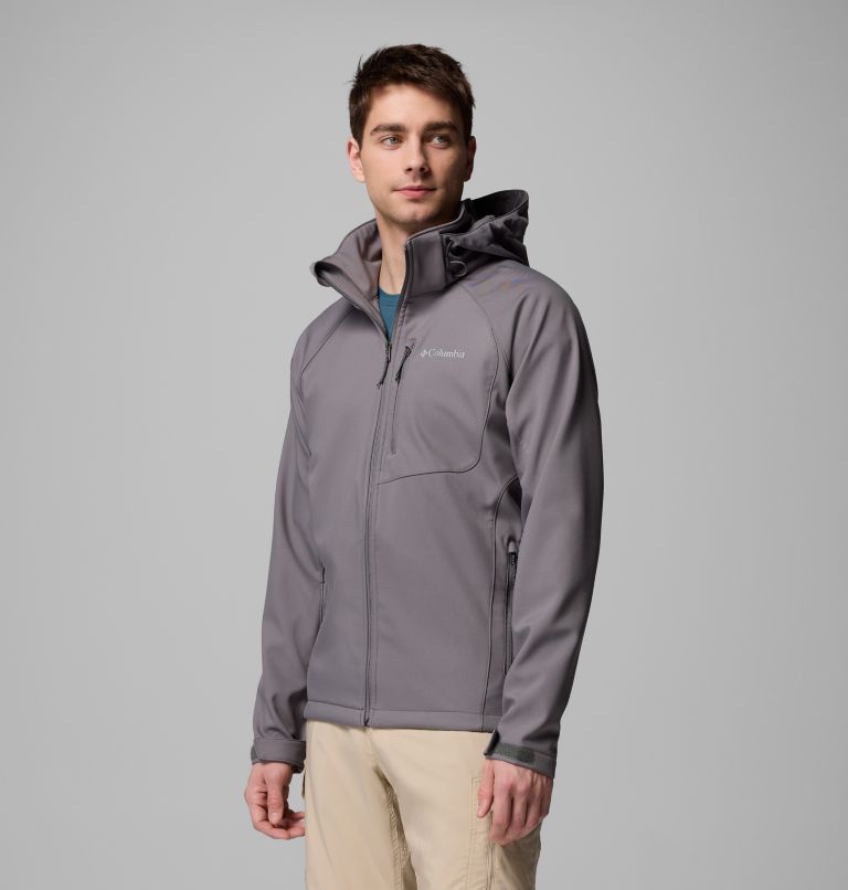 Men’s Cascade Ridge III Softshell Hiking Jacket, Color: City Grey, image 4