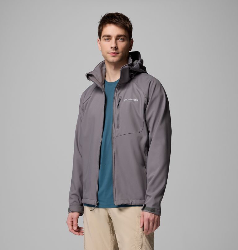 Men’s Cascade Ridge III Softshell Hiking Jacket, Color: City Grey, image 9