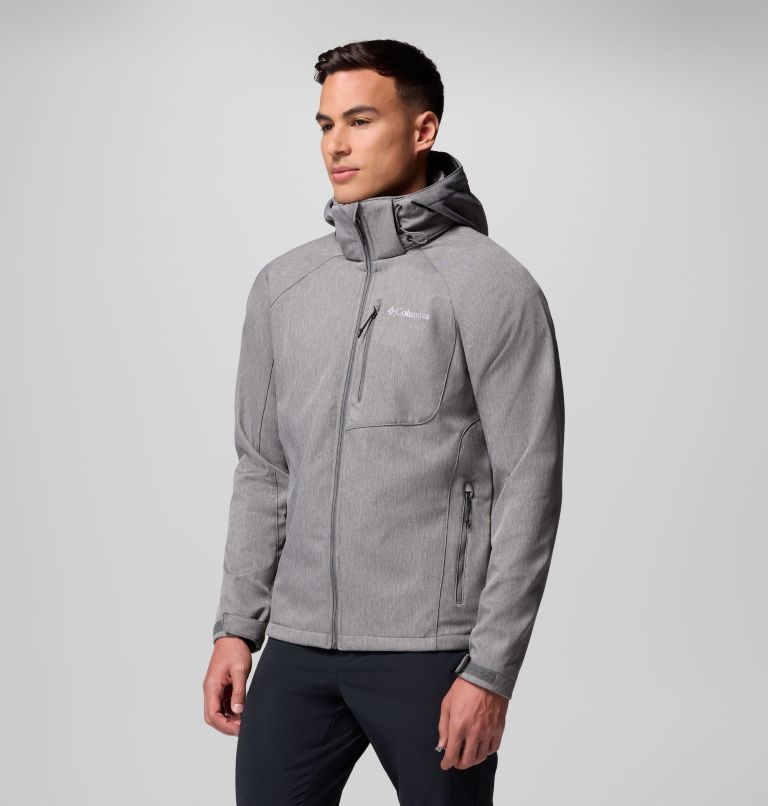 Men’s Cascade Ridge III Softshell Hiking Jacket, Color: Charcoal Heather, image 4