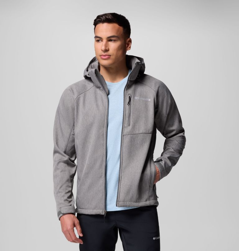 Men’s Cascade Ridge III Softshell Hiking Jacket, Color: Charcoal Heather, image 5