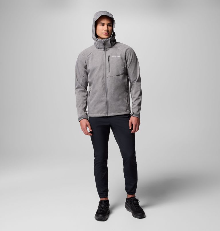 Men’s Cascade Ridge III Softshell Hiking Jacket, Color: Charcoal Heather, image 2