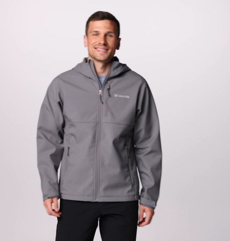Manteau à capuchon à coquille souple Ascender II pour hommes, Color: City Grey