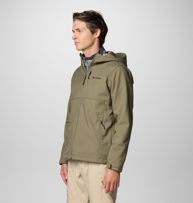 Men's Ascender II Hooded Softshell Hiking Jacket, Color: Stone Green, image 4