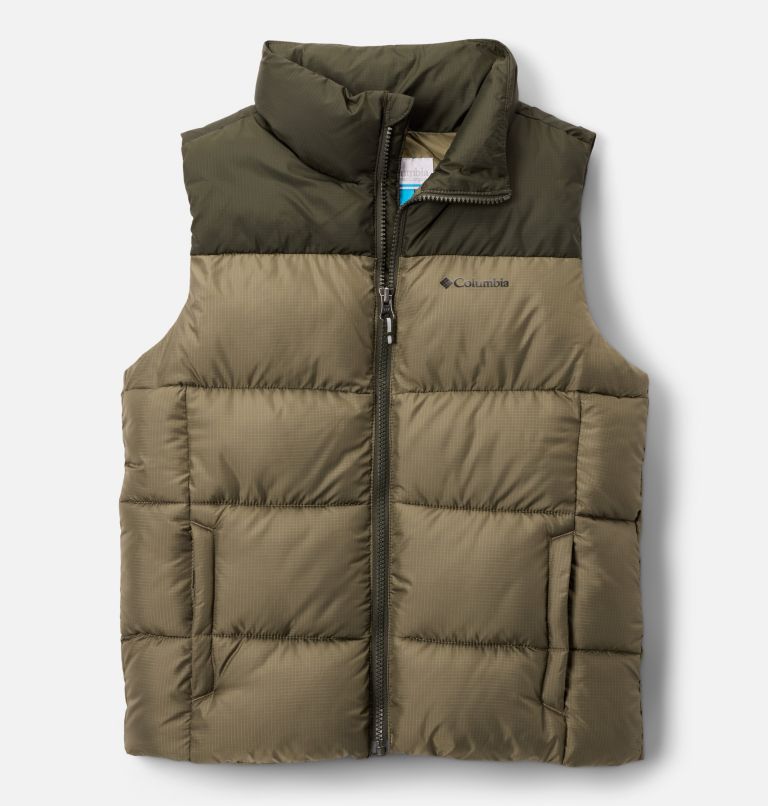Youth Puffect Puffer Vest, Color: Stone Green, Greenscape, image 1
