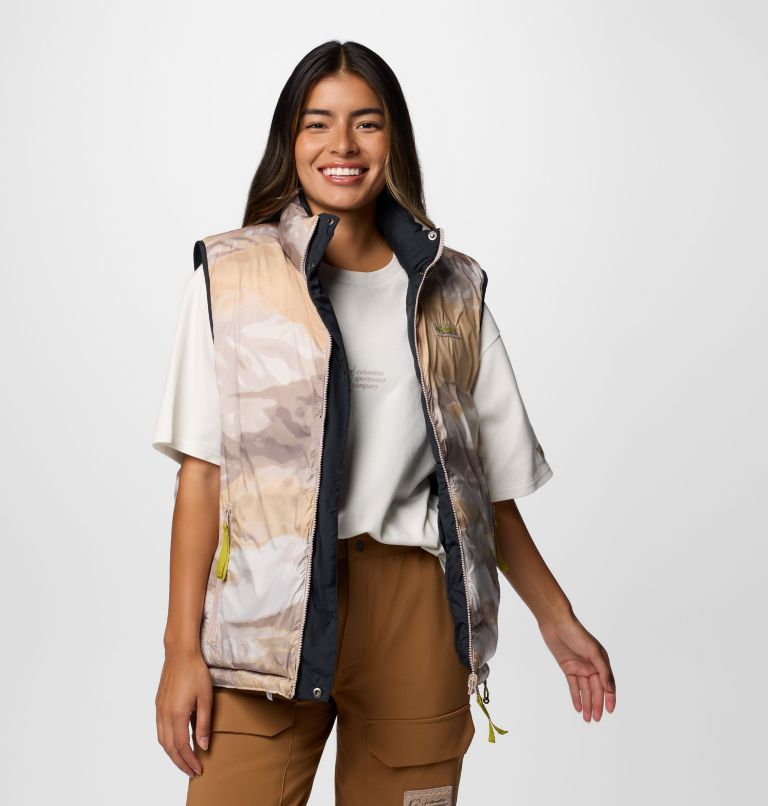 Unisex Wallowa Reversible Vest, Color: Black, Wallowa Mtns Print, image 11
