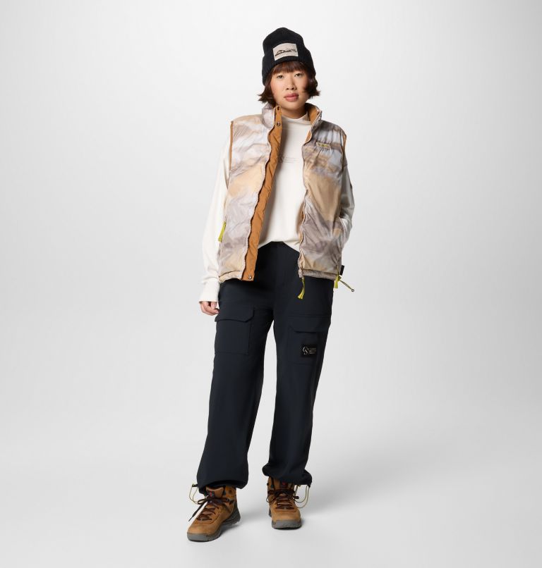 Unisex Wallowa Reversible Vest, Color: Camel Brown, Wallowa Mtns Print, image 12
