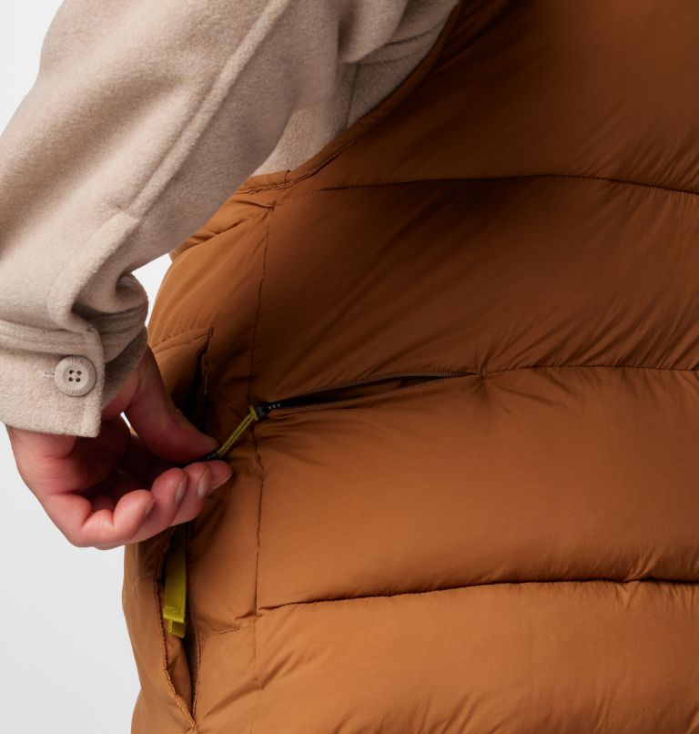 Unisex Wallowa Reversible Vest, Color: Camel Brown, Wallowa Mtns Print, image 8