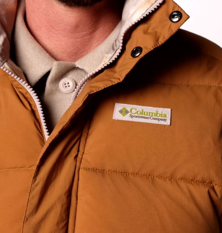Unisex Wallowa Reversible Vest, Color: Camel Brown, Wallowa Mtns Print