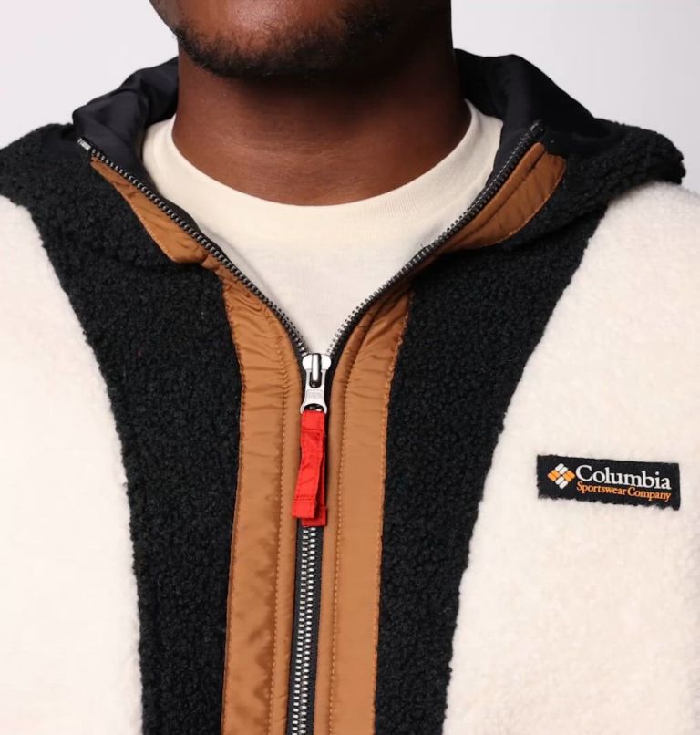 Men's Backbowl II Remastered Full Zip Fleece Hoodie, Color: Chalk, Black