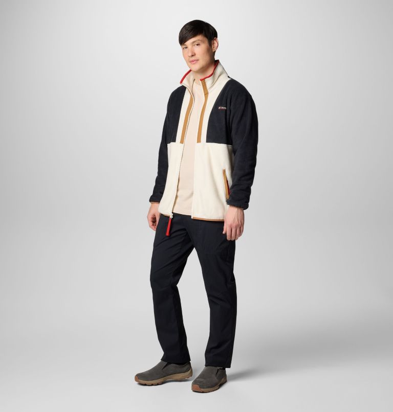 Men's Backbowl II Fleece Jacket, Color: Black, Chalk, image 3