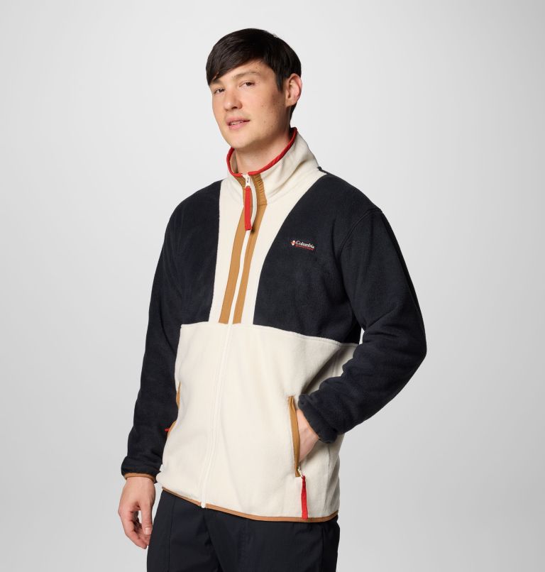 Men's Backbowl II Fleece Jacket, Color: Black, Chalk, image 4