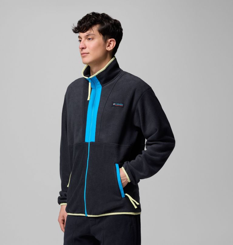 Chaqueta de forro polar Backbowl II para hombre, Color: Black, Compass Blue, image 4