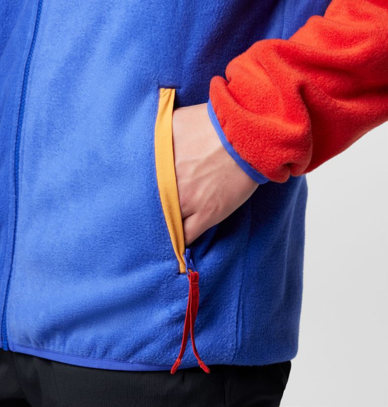 Men's Backbowl II Full Zip Fleece Jacket, Color: Sail Red, Clematis Blue, image 7