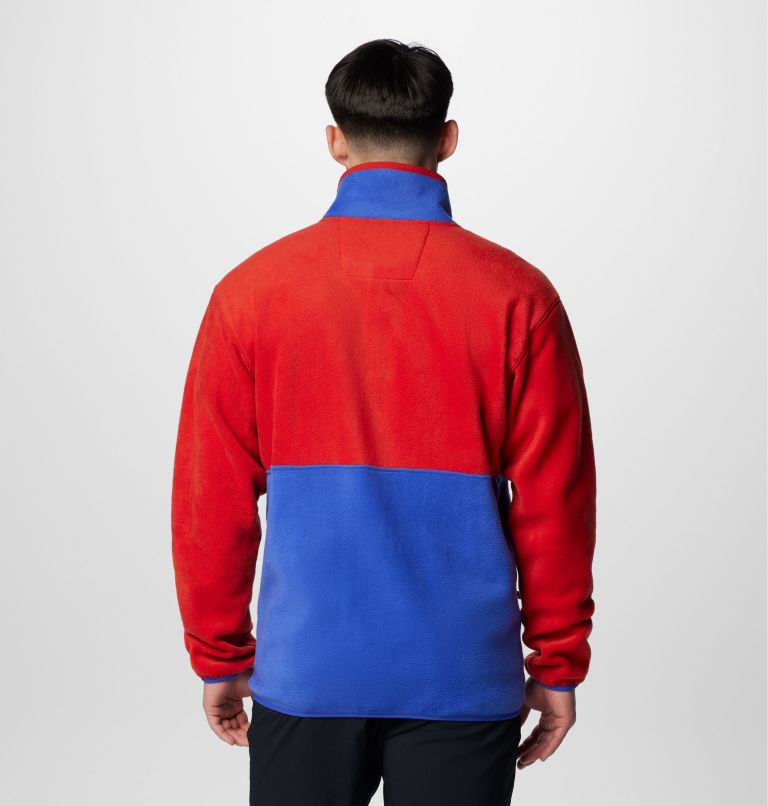 Men's Backbowl II Full Zip Fleece Jacket, Color: Sail Red, Clematis Blue, image 2