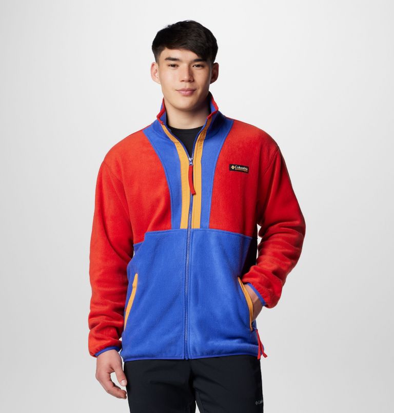 Men's Backbowl II Full Zip Fleece Jacket, Color: Sail Red, Clematis Blue, image 1