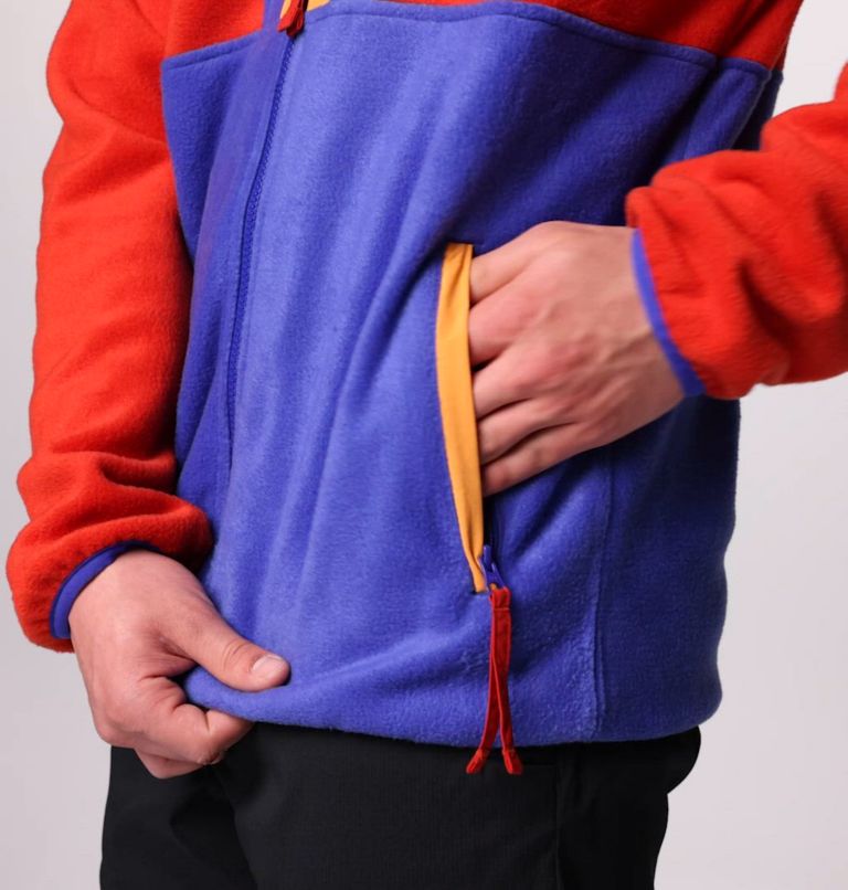 Men's Backbowl II Full Zip Fleece Jacket, Color: Sail Red, Clematis Blue