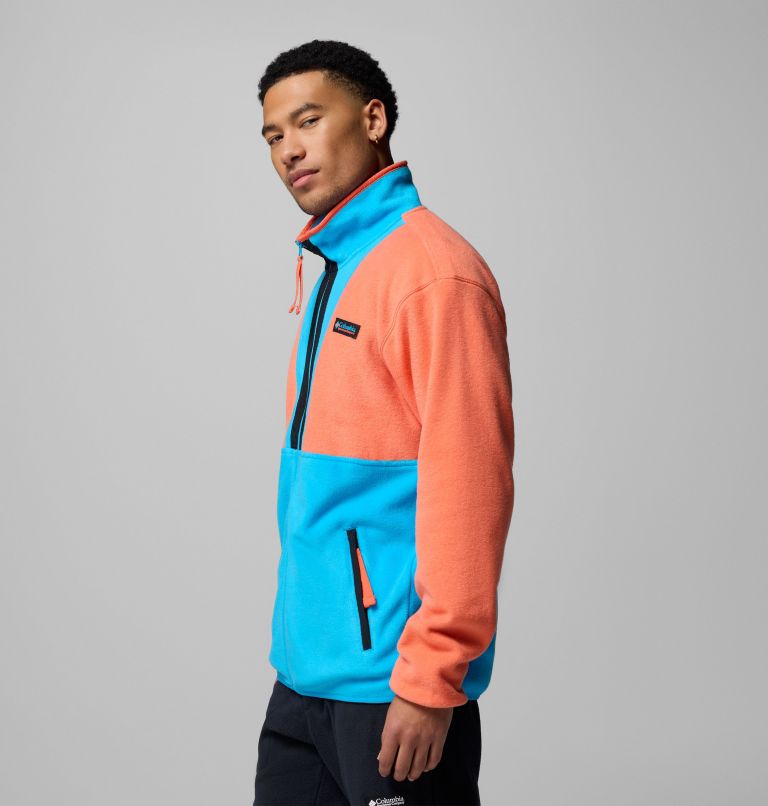 Men's Backbowl II Full Zip Fleece Jacket, Color: Zing, Compass Blue, Black, image 4