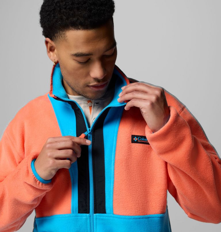Men's Backbowl II Full Zip Fleece Jacket, Color: Zing, Compass Blue, Black, image 6