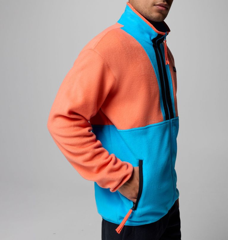 Men's Backbowl II Full Zip Fleece Jacket, Color: Zing, Compass Blue, Black, image 7