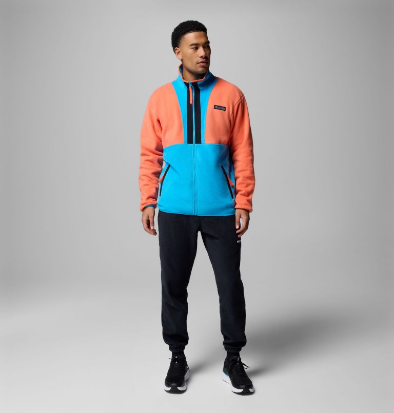 Men's Backbowl II Full Zip Fleece Jacket, Color: Zing, Compass Blue, Black, image 8