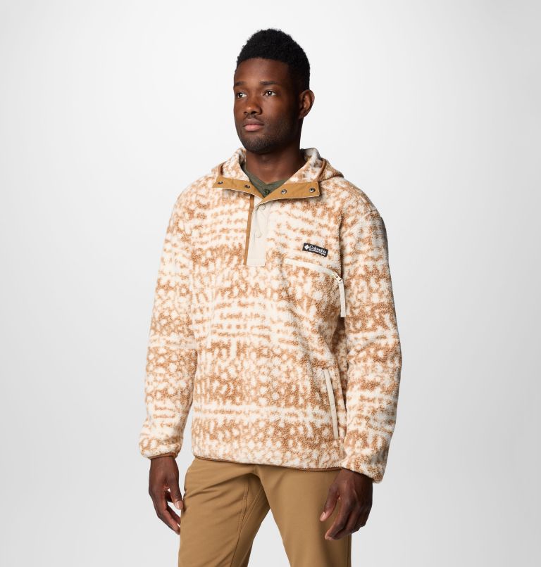 Men's Helvetia Hoodie, Color: Camel Brown Stippled Stripe, image 4