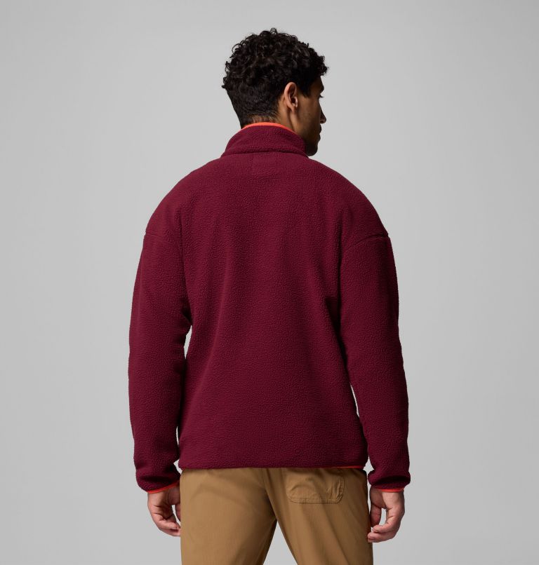 Men's Helvetia II Half Snap Fleece Pullover, Color: Rich Wine, image 3
