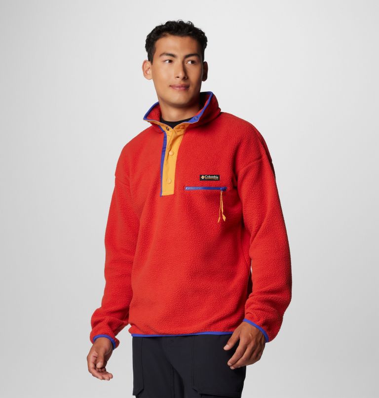 Men's Helvetia II Half Snap Fleece Pullover, Color: Sail Red, image 4