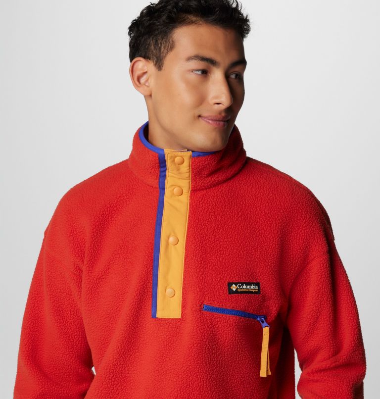Men's Helvetia II Half Snap Fleece Pullover, Color: Sail Red, image 5