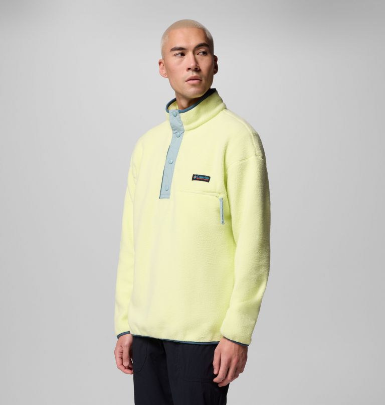 Men's Helvetia II Half Snap Fleece Pullover, Color: Citron Haze, image 4